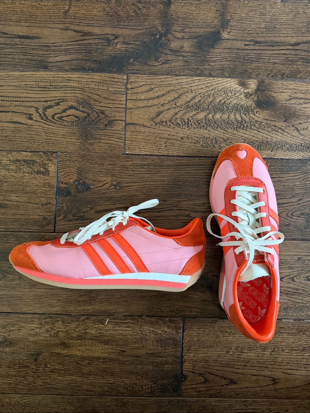 adidas Pink and Orange Women's Retro Running Sneakers